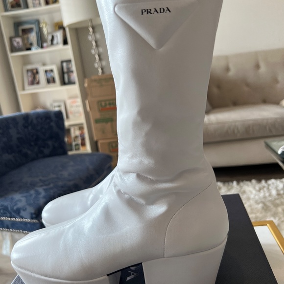 Prada Platform Mid-Calf Boots 37 1/2 - Picture 3 of 4